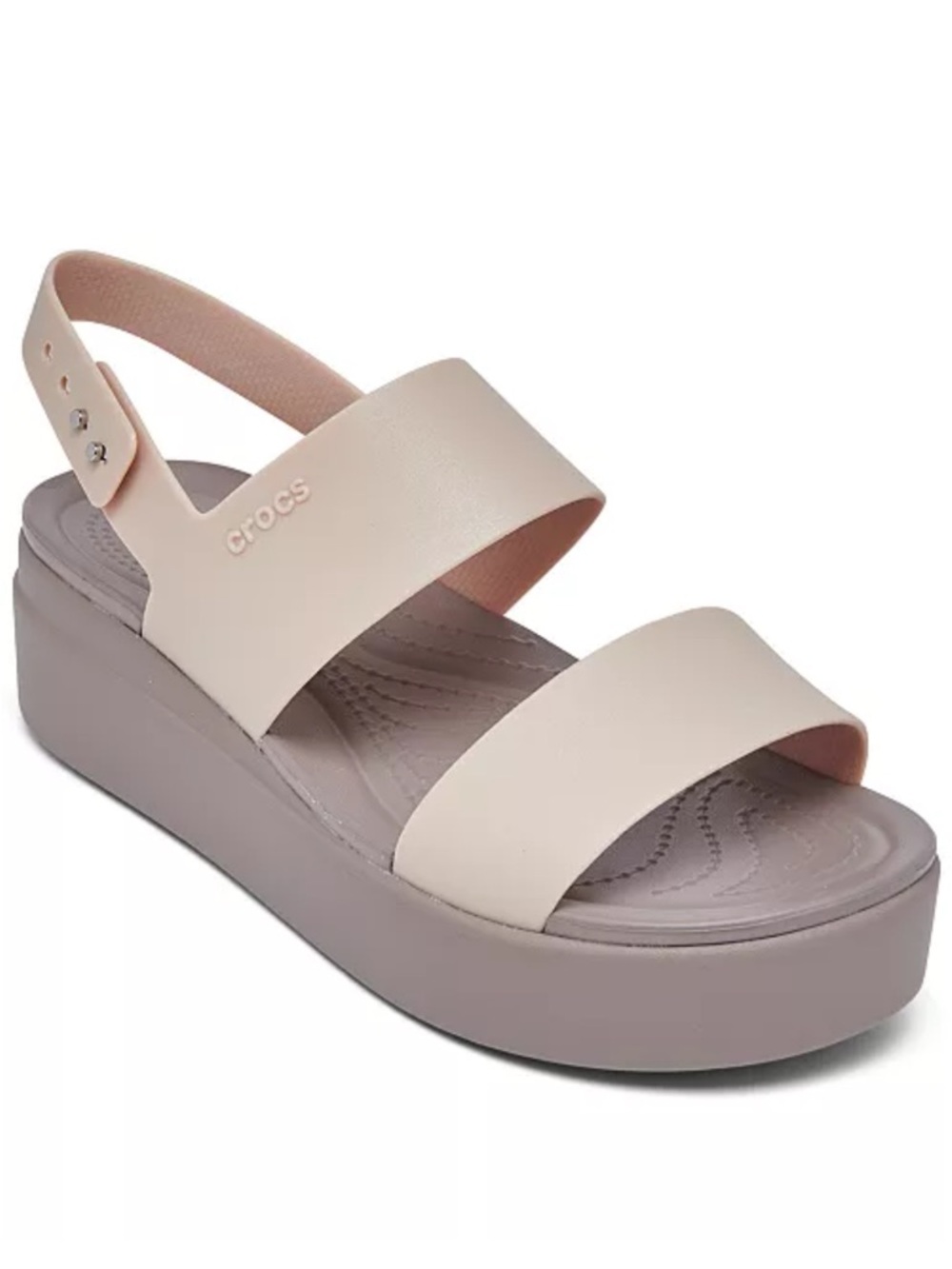 Crocs Brooklyn Metallic Low Wedge Two-Strap Classic Sandals